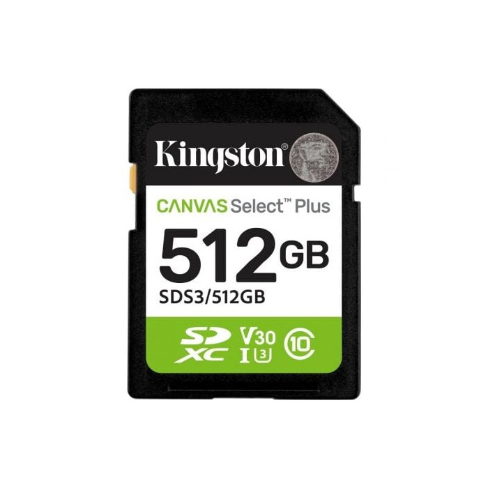 Tarjeta de Memoria Kingston CANVAS Select Plus 512GB SD XC/ Clase 10/ 150MBs | Tarjetas de Memoria