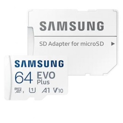 Tarjeta de Memoria Samsung EVO Plus 2023 64GB microSD XC con Adaptador/ Clase 10/ 160MBs | Tarjetas de Memoria
