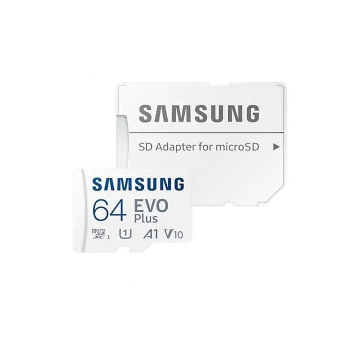Tarjeta de Memoria Samsung EVO Plus 2023 64GB microSD XC con Adaptador/ Clase 10/ 160MBs | Tarjetas de Memoria