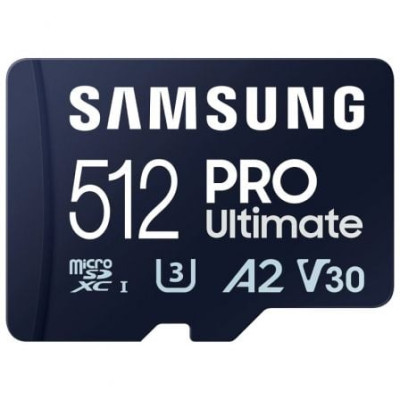 Tarjeta de Memoria Samsung Pro Ultimate 512GB microSD XC con Adaptador/ Clase 10/ 200MBs | Tarjetas de Memoria