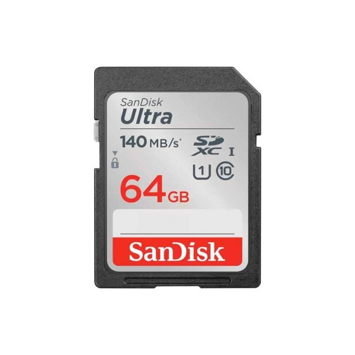 Tarjeta de Memoria SanDisk Ultra 64GB SD HC UHS-I - SDXC/ Clase 10/ 140MBs | Tarjetas de Memoria