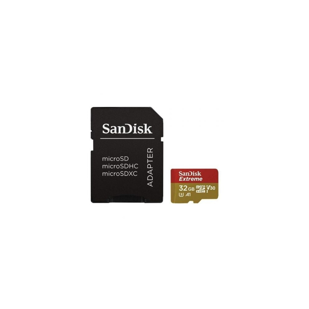 Tarjeta de Memoria SanDisk Extreme 32GB microSD HC UHS-I con Adaptador/ Clase 10/ 100MBs | Tarjetas de Memoria