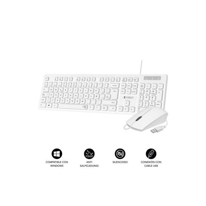 Teclado y Ratón Subblim Combo Business Slim Silencioso/ Blanco | Teclados