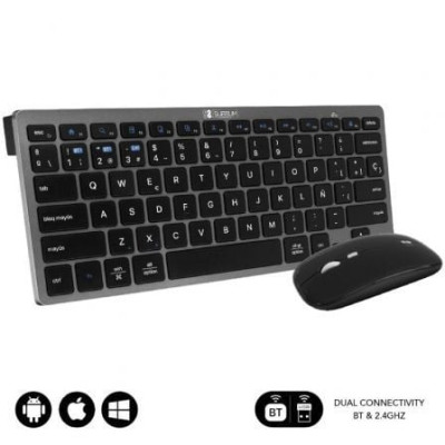 Teclado y Ratón Inalámbrico Subblim OCO020 Combo Multidispositivo Compacto/ Gris | Teclados