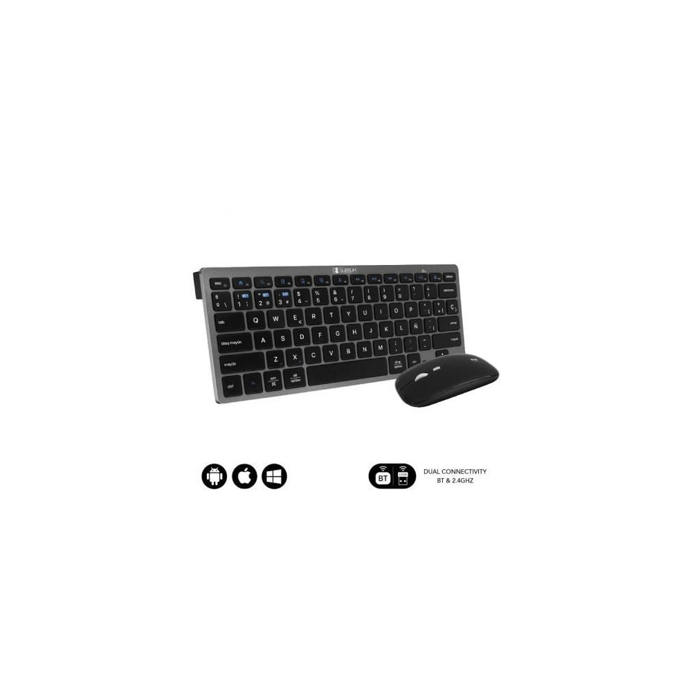 Teclado y Ratón Inalámbrico Subblim OCO020 Combo Multidispositivo Compacto/ Gris | Teclados
