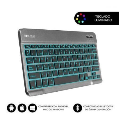 Teclado Compacto Inalámbrico Subblim Smart Backlit/ Gris | Teclados