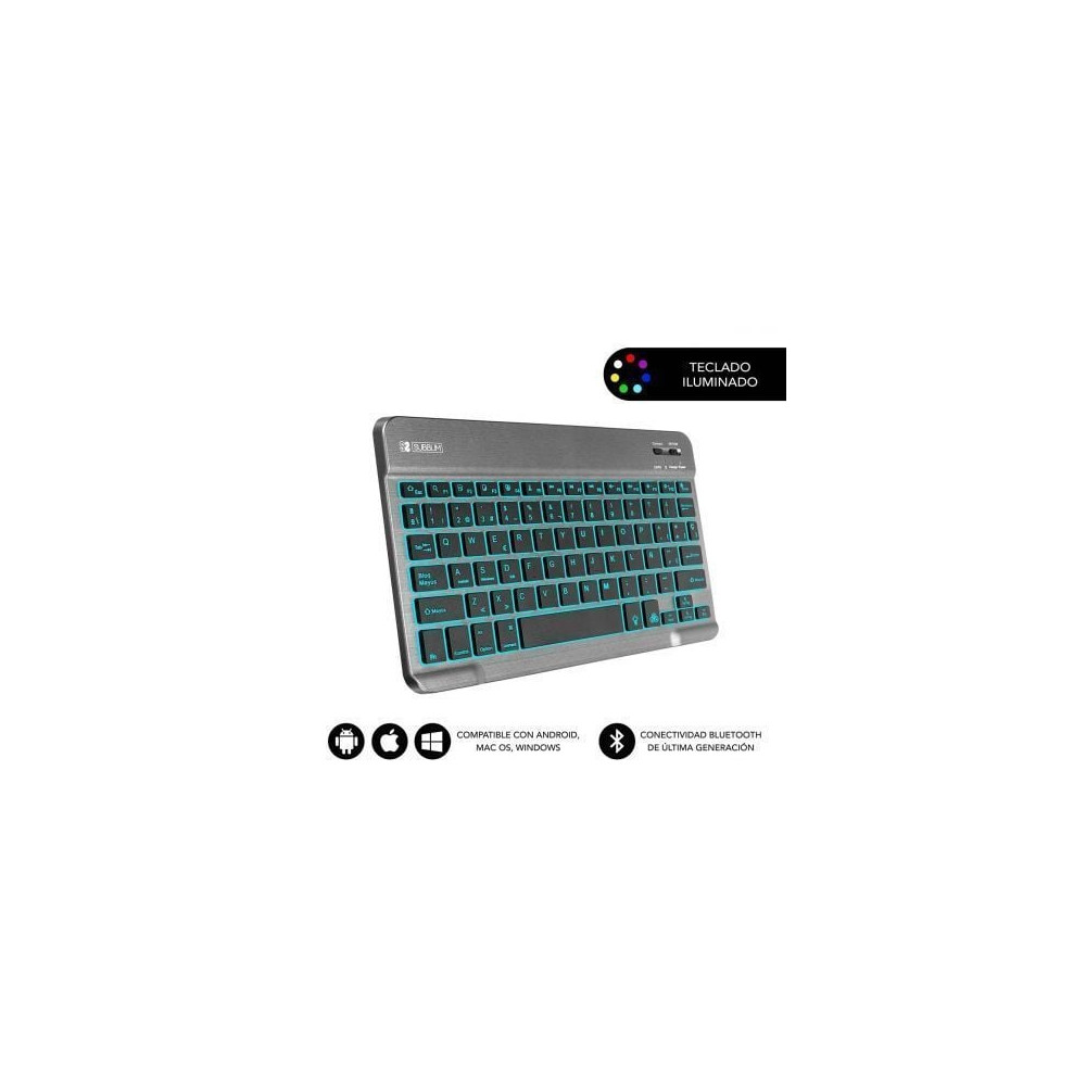 Teclado Compacto Inalámbrico Subblim Smart Backlit/ Gris | Teclados