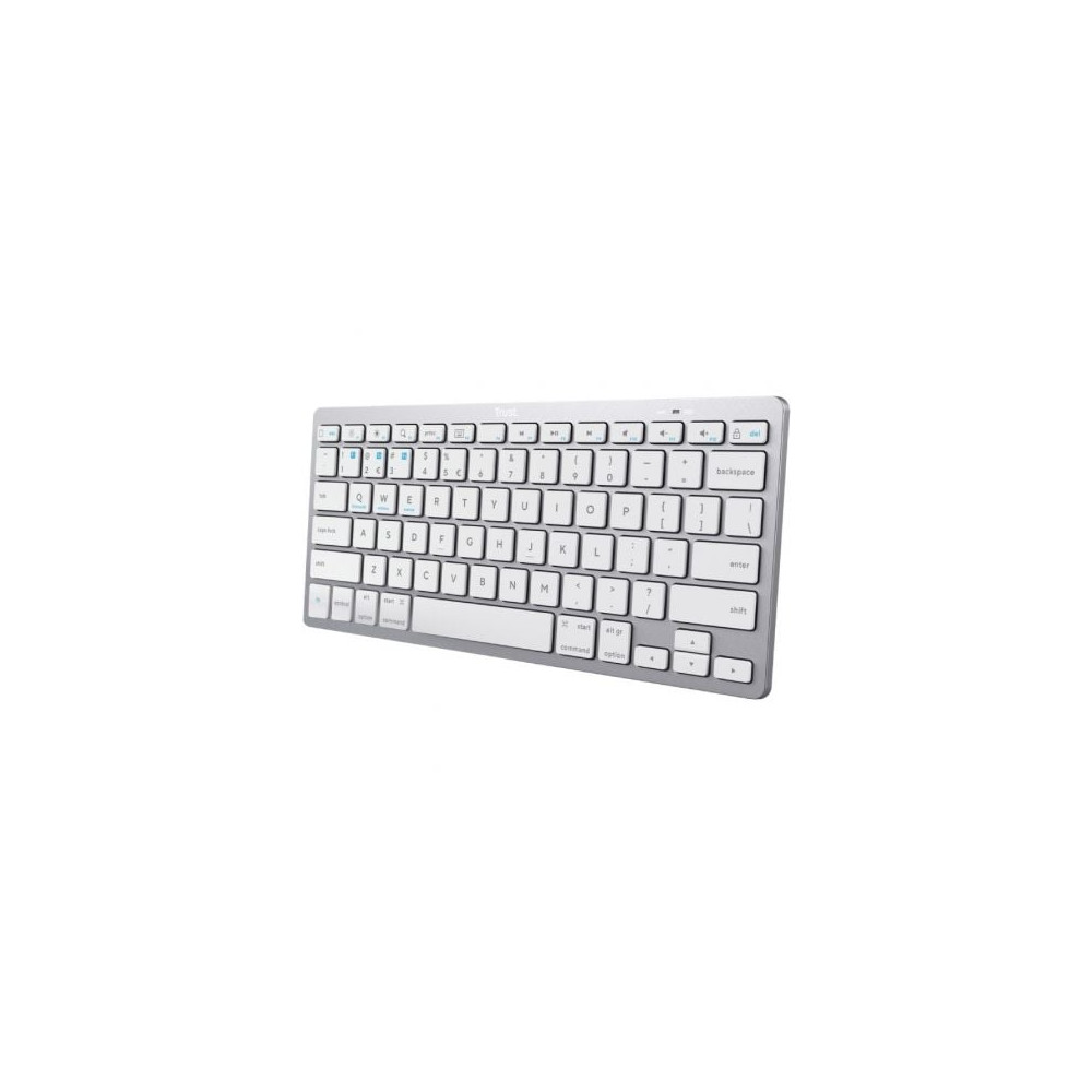 Teclado Compacto Inalámbrico Trust 24654/ Plata | Teclados