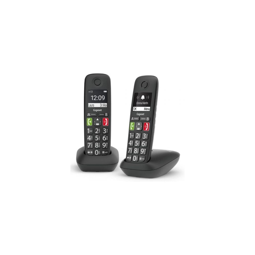 Teléfono Inalámbrico Gigaset E290/ Pack DUO/ Negro | DECT