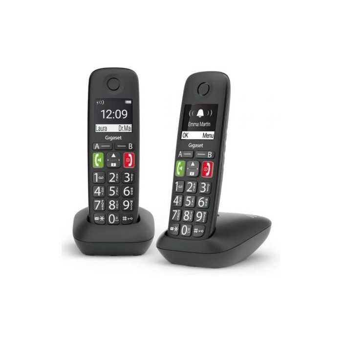 Teléfono Inalámbrico Gigaset E290/ Pack DUO/ Negro | DECT