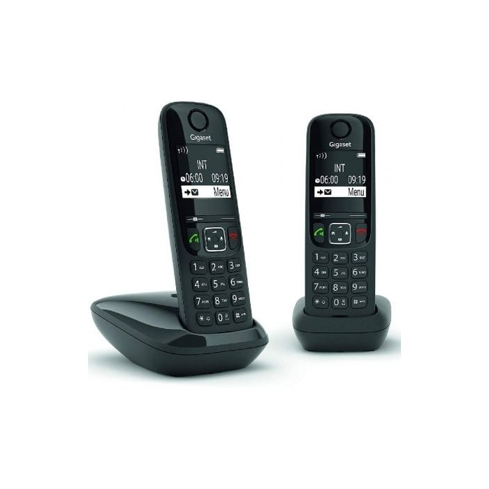 Teléfono Inalámbrico Gigaset AS690/ Pack DUO/ Negro | DECT