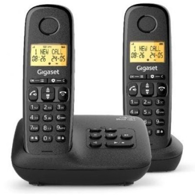 Teléfono Inalámbrico Gigaset Basic 100/ Pack DUO/ Negro | DECT