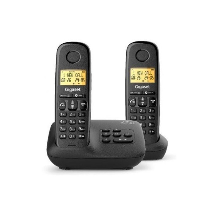 Teléfono Inalámbrico Gigaset Basic 100/ Pack DUO/ Negro | DECT