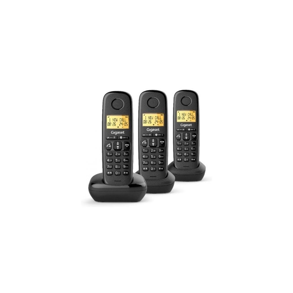 Teléfono Inalámbrico Gigaset Basic 100/ Pack TRIO/ Negro | DECT
