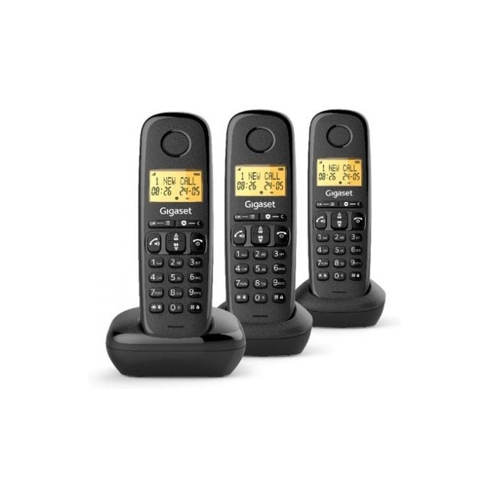 Teléfono Inalámbrico Gigaset Basic 100/ Pack TRIO/ Negro | DECT