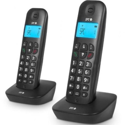Teléfono Inalámbrico SPC Air Pro Duo 7302N/ Pack DUO/ Negro | DECT