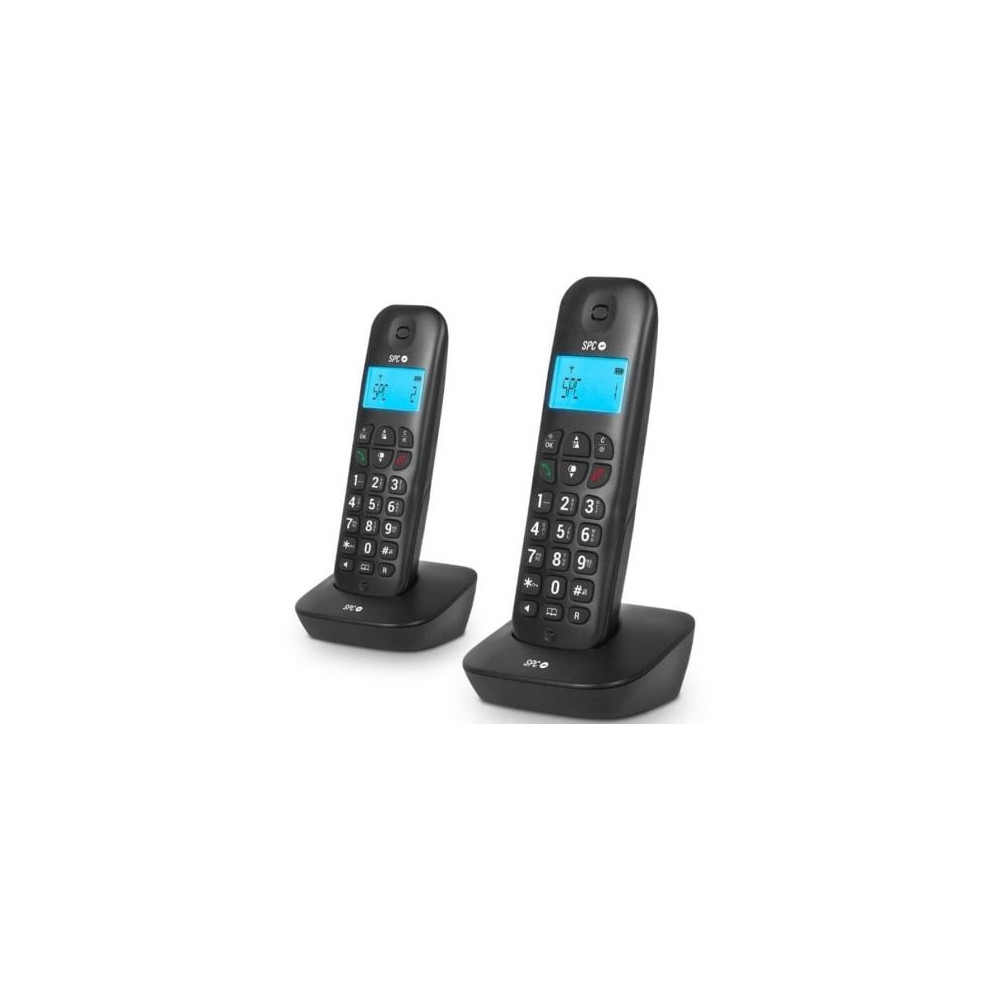 Teléfono Inalámbrico SPC Air Pro Duo 7302N/ Pack DUO/ Negro | DECT