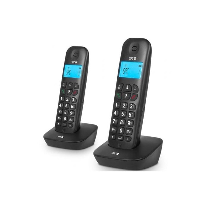 Teléfono Inalámbrico SPC Air Pro Duo 7302N/ Pack DUO/ Negro | DECT