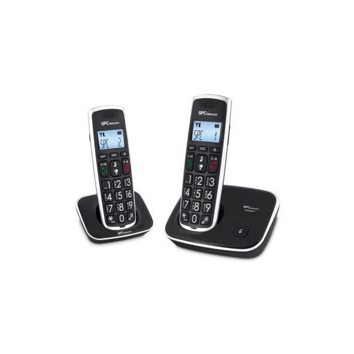 Teléfono Inalámbrico SPC Comfort Kaiser 7609N/ Pack DUO/ Negro | DECT