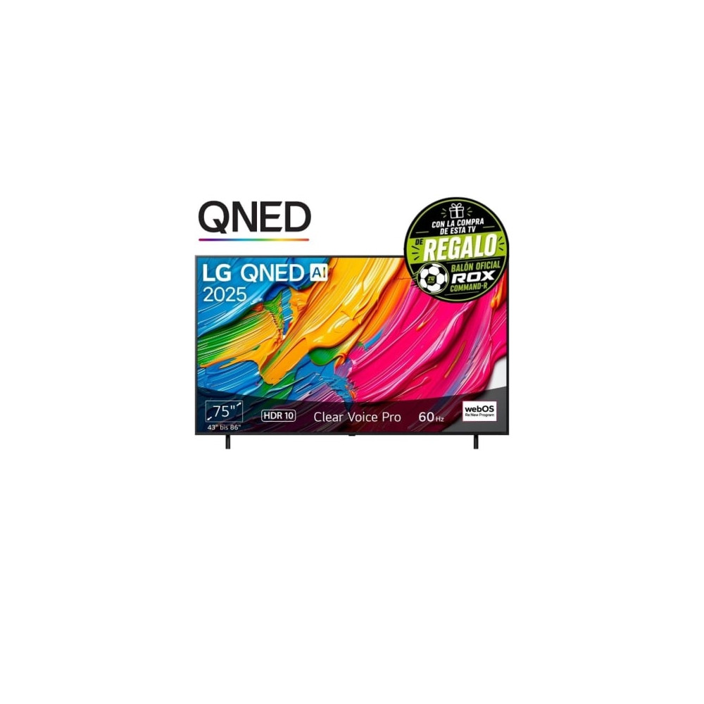 Televisor LG QNED AI QNED80 75QNED80A6A 75'/ Ultra HD 4K/ Smart TV/ WiFi | Más de 65"