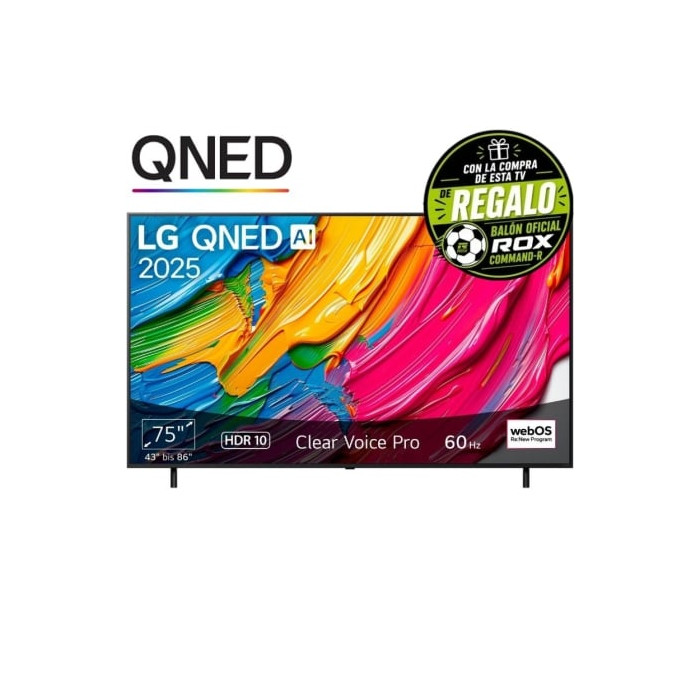 Televisor LG QNED AI QNED80 75QNED80A6A 75'/ Ultra HD 4K/ Smart TV/ WiFi | Más de 65"