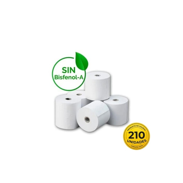 Caja de Rollos Papel Térmico Genérico 57x35 210U BPA/ 57 x 35mm/ 210 unidades | Cintas y Rollos