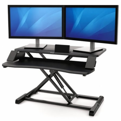 Soporte de Sobremesa Elevable Fellowes Sit-Stand Lotus Corsivo/ hasta 15kg/ Negro | Soportes PC y Monitor