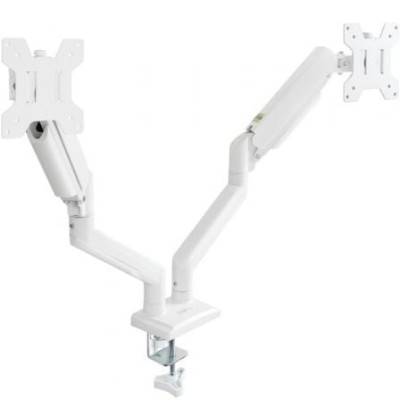 Soporte de Mesa para 2 Monitores TooQ DB1434TNR-W/ Giratorio/ Inclinable/ hasta 10kg | Soportes PC y Monitor