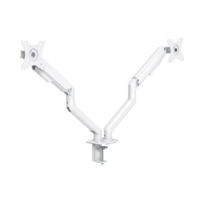 Soporte de Mesa para 2 Monitores TooQ DB4132TNR-W/ Giratorio/ Inclinable/ hasta 9kg | Soportes PC y Monitor