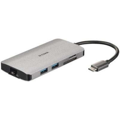 Docking USB Tipo-C D-Link DUB-M810/ 3xUSB/ 1xUSB Tipo-C/ 1xThunderbolt/ 1xHDMI 4K/ 1xRJ45/ 1xLector tarjetas/ Gris | Docks