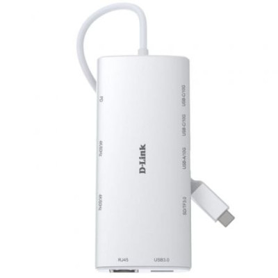 Docking USB Tipo-C D-Link DUP-A01/ 1xUSB/ 2xUSB Tipo-C/ 2xHDMI 4K/ 1xRJ45/ 1xLector de Tarjetas/ 1xUSB Tipo-C PD/ Blanco | Docks