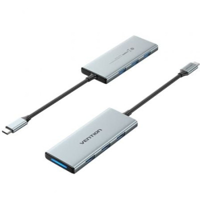 Docking USB Tipo-C Vention TOPHB/ 1xHDMI/ 3xUSB/ 1xLector Tarjetas SD y MicroSD/ Gris | Docks
