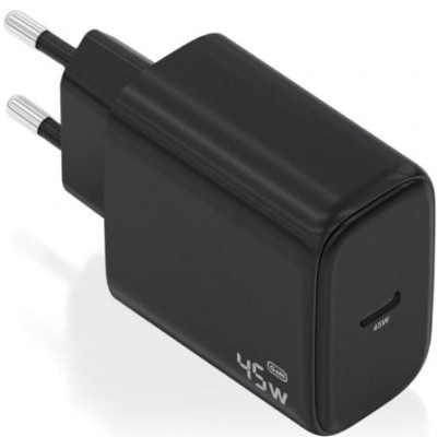 Cargador de Pared GaN Aisens A110-0970/ 1xUSB Tipo-C/ 45W/ Negro | Cargadores 45-60W