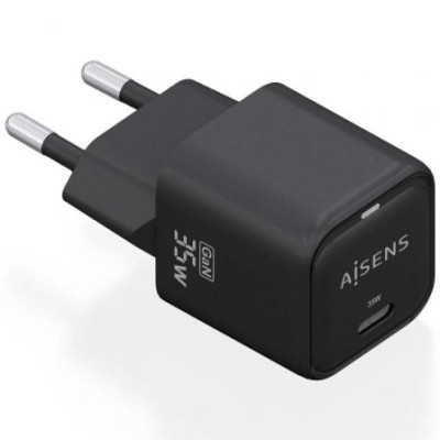 Cargador de Pared GaN Aisens ASCH-35W1P023-BK/ 1xUSB Tipo-C/ 35W | Cargadores hasta 45W