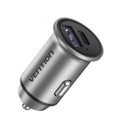 Cargador de Coche Vention FFFH0/ 1xUSB-Tipo C/ 1xUSB/ 30W | Cargadores hasta 45W