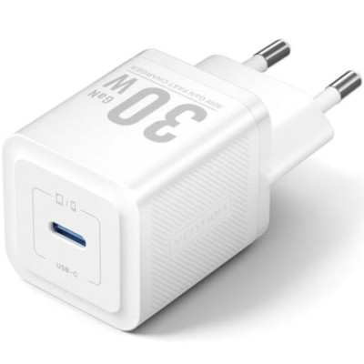 Cargador de Pared GaN Vention FEZW0-EU/ 1xUSB Tipo-C/ 30W | Cargadores hasta 45W