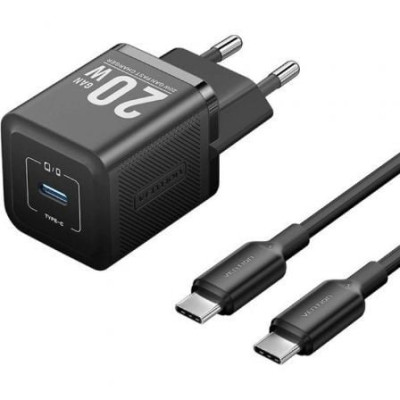 Cargador de Pared GaN Vention TZ-FEPB0-EU-01/ 1xUSB Tipo-C + Cable USB Tipo-C/ 20W | Cargadores hasta 45W