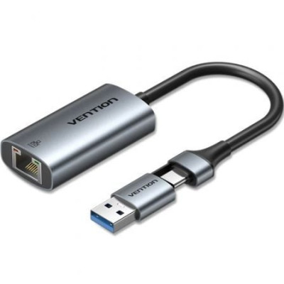 Adaptador USB/USB Tipo-C - RJ45 Vention CFQHB/ 1000Mbps | USB