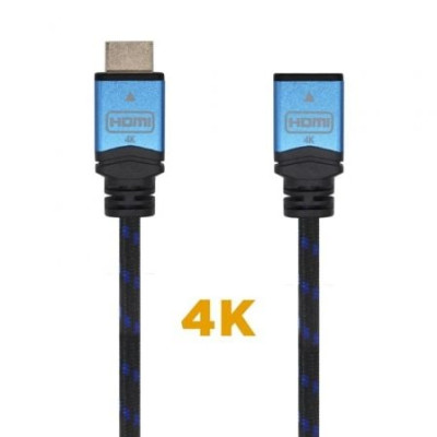 Cable Alargador HDMI Aisens A120-0452/ HDMI Macho - HDMI Hembra/ 1m/ Negro/ Azul | HDMI