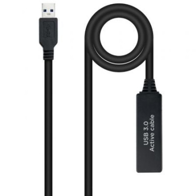 Cable Alargador Amplificador USB 3.0 Nanocable 10.01.0312/ USB Macho - USB Hembra/ 10m/ Negro | USB