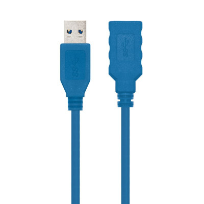 Cable Alargador USB 3.0 Nanocable 10.01.0901/ USB Macho - USB Hembra/ 1m/ Azul | USB