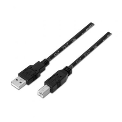 Cable USB 2.0 Impresora Aisens A101-0005/ USB Tipo-B Macho - USB Macho/ 1m/ Negro | USB