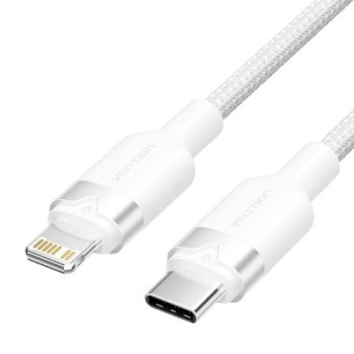Cable USB Tipo-C Lightning Vention LALWH/ USB Tipo-C Macho - Lightning Macho/ 27W/ 480Mbps/ 2m/ Blanco | Lightning