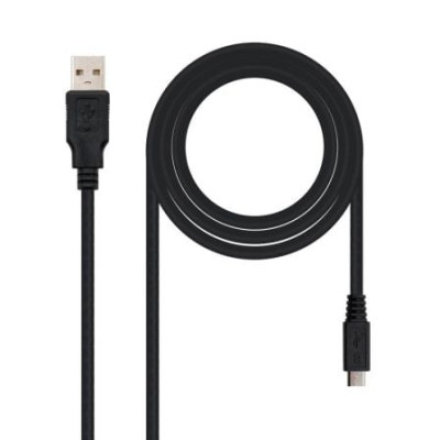 Cable USB 2.0 Nanocable 10.01.0500/ USB Macho - MicroUSB Macho/ 80cm/ Negro | USB