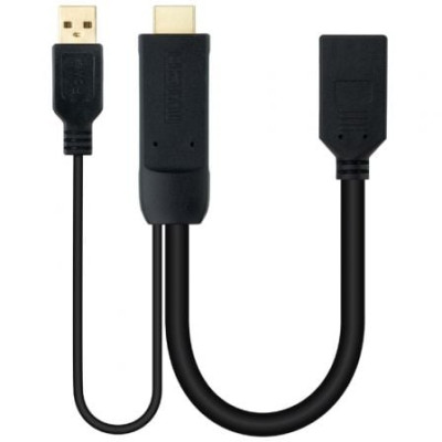 Cable Conversor Nanocable 10.16.0205/ HDMI Macho - DisplayPort Hembra/ 20cm/ Negro | HDMI