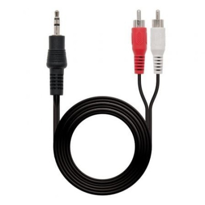 Cable Estéreo Nanocable 10.24.0305/ Jack 3.5 Macho - 2x RCA Macho/ 5m/ Negro | Audio