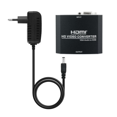 Conversor Nanocable 10.16.2101-BK/ HDMI Hembra - VGA Hembra/ Jack 3.5 Hembra/ 15cm/ Negro | HDMI