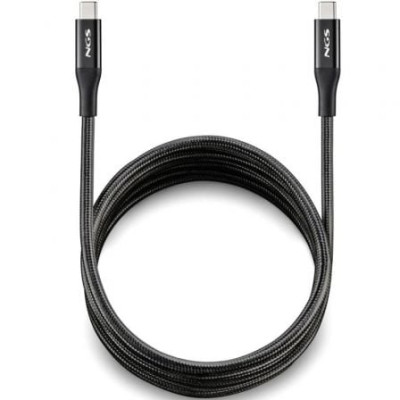 Cable USB 4.0 Tipo-C NGS KNOT/ USB Tipo-C Macho - USB Tipo-C Macho/ Hasta 240W/ 40Gbps/ 2m/ Negro | USB-C