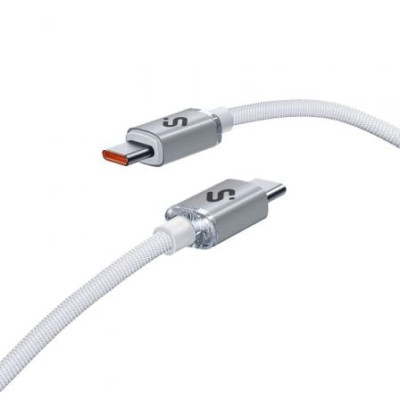 Cable USB 2.0 Tipo-C Subblim Optimus/ USB Tipo-C Macho - USB Tipo-C Macho/ Hasta 60W/ 480Mbps/ 1m/ Blanco | USB-C