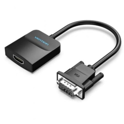Conversor Vention ACNBB/ VGA Macho - HDMI Hembra/ 15cm/ Negro | VGA/DVI/DisplayPort